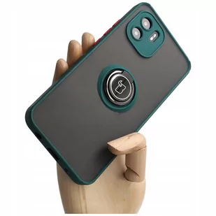 Bizon Etui Case Hybrid Ring do Xiaomi Redmi A1 ciemnozielone - Etui i futerały do telefonów - miniaturka - grafika 1
