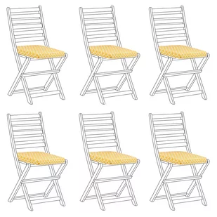 Zestaw 6 poduszek na krzesła ogrodowe geometryczny wzór żółty TOLVE - Poduszki ogrodowe Zestaw 6 poduszek na krzesła ogrodowe geometryczny wzór żółty TOLVE - Poduszki ogrodowe - miniaturka - grafika 1