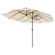 Parasole ogrodowe - Parasol ogrodowy podwójny kremowy XXL 4.65 m - miniaturka - grafika 1