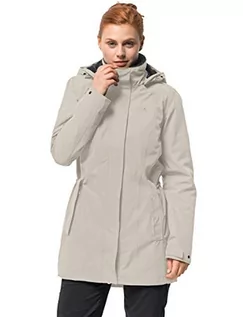 Płaszcze damskie - Jack Wolfskin Madison Avenue Coat płaszcz damski szary Dusty Grey X-L 1107732 - grafika 1