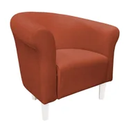 Fotele - ATOS Fotel Milo Mikrofaza 6 cegła nogi 15 białe - miniaturka - grafika 1