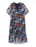 Sukienki - Hope & Ivy Damska sukienka herbaciana z guzikami Agda z przodu z opuszczanym obszyciem na specjalne okazje, NIEBIESKI, 40 - miniaturka - grafika 1