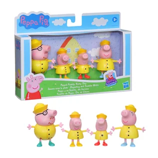 Maskotki i pluszaki - Hasbro Peppa Pig 3 Inch Figure 4-Pack Peppa's Family Rainy Day F21935X00 - grafika 1