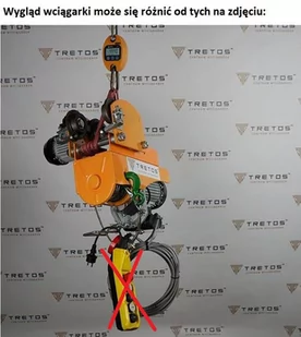 Wciągarka 500/990kg - 20 metrów z wózkiem 230V, sterowanie radiowe 8m, wózek od 60mm do 160mm, 28881571 - Wciągarki - miniaturka - grafika 6