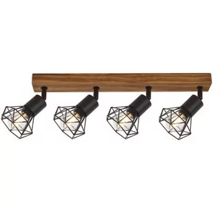 Rabalux Zeus lampa podsufitowa 4x40W czarny mat/dąb 3140 - Lampy sufitowe - miniaturka - grafika 1