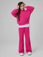 Spodnie i spodenki dla dziewczynek - 4F Spodnie dresowe z prostymi nogawkami dziewczęce - różowe 158 (12-13 lat) - miniaturka - grafika 1