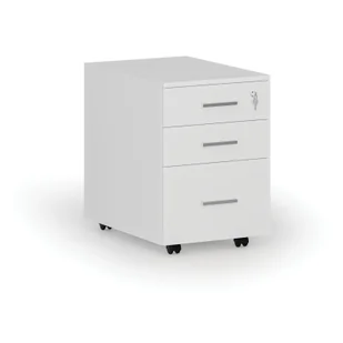 Kontenerek biurowy mobilny na teczki zawieszkowe SEGMENT, 3 szuflady, 430 x 546 x 619 mm, biały - Szafki biurowe - miniaturka - grafika 1
