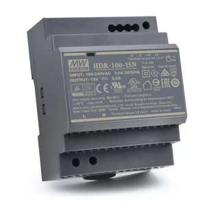 PULSAR HDR 15V/100W/6.13A zasilacz na szynę DIN (PL_HDR-100-15) - Przetwornice samochodowe - miniaturka - grafika 1