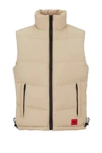 HUGO Męska kamizelka Baltino2321 z czerwonym logo Slim -Fit, Light Beige274, S - Garnitury - miniaturka - grafika 1