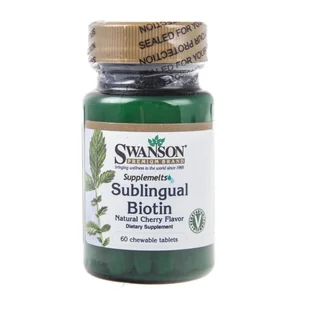 SWANSON Biotyna 5mg 60tab do ssania - suplement diety - Włosy, skóra, paznokcie - miniaturka - grafika 2
