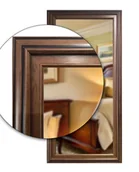 Lustra - Stylowe lustro w drewnianej patynowanej ramie orzech 50x40 - miniaturka - grafika 1