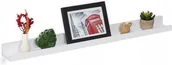 Półki do salonu - Półka płyta Mdf Relaxdays 80 x 8 cm biały - miniaturka - grafika 1