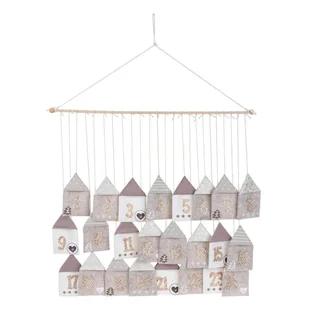 Kalendarz adwentowy beżowy - Ozdoby bożonarodzeniowe - miniaturka - grafika 1