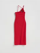 Sukienki - Reserved - Sukienka midi z ozdobnym detalem - czerwony - miniaturka - grafika 1