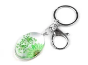 Breloki - Brelok Naturalne Kwiaty W Żywicy Zielony - miniaturka - grafika 1