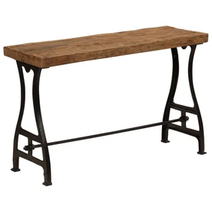 vidaXL Stolik konsola z drewna z podkładów kolejowych, 120x40x76 cm - Konsole i sekretarzyki - miniaturka - grafika 1