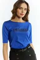 Koszulki i topy damskie - Dzianinowy T-shirt damski - Monnari - miniaturka - grafika 1