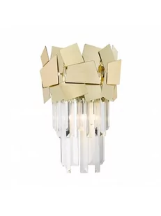 Zuma Line Kinkiet LAMPA szklana QUASAR W0506-02A-B5E3 ścienna OPRAWA glamour crystals złoty przezroczysty W0506-02A-B5E3 - Lampy ścienne - miniaturka - grafika 1