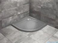 Brodziki prysznicowe - Radaway Doros A Stone brodzik półokrągły 80x80cm antracyt SDRA8080-01-64S - miniaturka - grafika 1