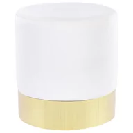 Pufy i podnóżki - Puf welurowy ⌀ 39 cm biały SOPHIA - miniaturka - grafika 1