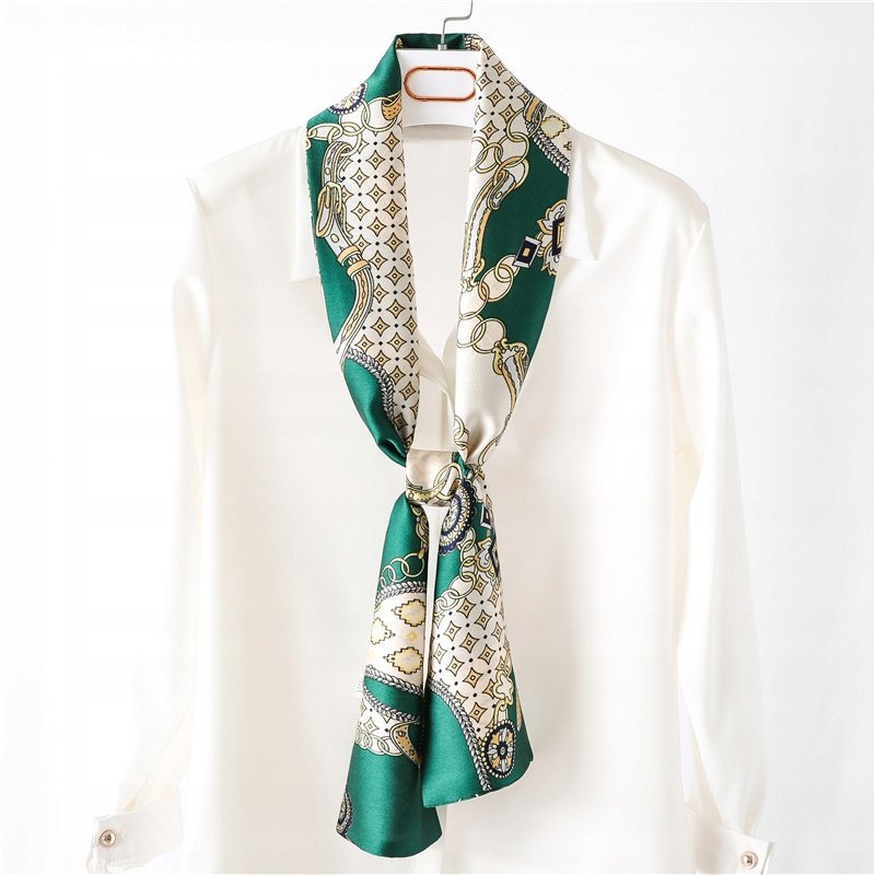 SZAL CHUSTA z nadrukiem damska długa CHUSTKA elegancka APASZKA jak krawat