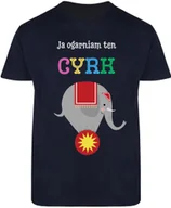 Koszulki męskie - T-SHIRT MĘSKI PREZENT DLA SZEFA CYRK ŚMIESZNA KOSZULKA GRANATOWA R-M A364 - miniaturka - grafika 1
