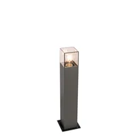 Lampy ogrodowe - QAZQA Nowoczesna stojąca lampa zewnętrzna 50 cm ciemnoszara IP44 - Dania - miniaturka - grafika 1