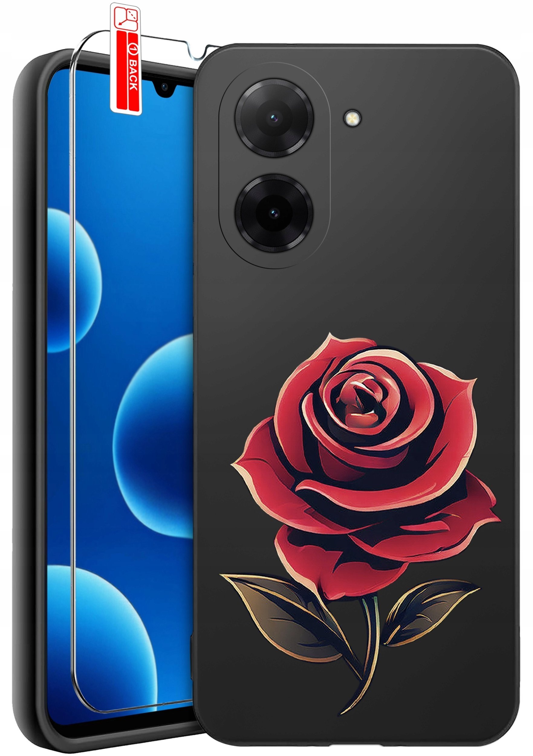 ETUI do Xiaomi Redmi A5 WZORY SILIKONOWE MATT CASE + SZKŁO 9H