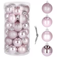 Bombki - Bombki choinkowe 30 szt. ozdoby świąteczne zestaw 3cm różowy CA0149 - miniaturka - grafika 1