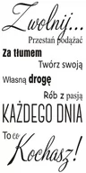 Naklejki na ścianę - Napis na ścianę, naklejka 120x60cm wybór koloru cytat - Zwolnij... - 155 - miniaturka - grafika 1