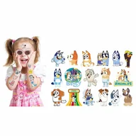 Zabawki kreatywne - Tatuaże dla dzieci zmywalne dziecięce Bluey pieski niebieskie blue bingo D2 - miniaturka - grafika 1