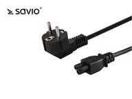 Kable komputerowe i do monitorów - Elmak SAVIO CL-67 Przewód zasilający do laptopa "koniczynka" 1.2m, 3pin - miniaturka - grafika 1