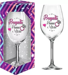 BGTech Kieliszek do wina XL Brokat 640ml Przyszła Panna Młoda 11098539/OP-142-001/PL-6258 - Kieliszki - miniaturka - grafika 1