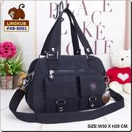 Torebki damskie - TEMU Damska Torebka Crossbody - Minimalistyczna Nylonowa Torebka z Zamknięciem na Zamek Błyskawiczny, Złote Elementy Ozdobne i Odpinany Pasek, - miniaturka - grafika 1