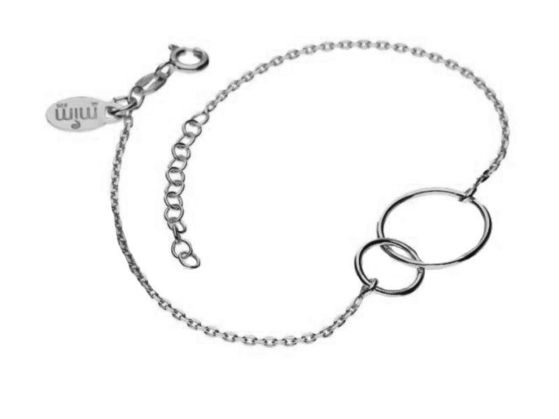 Srebrna bransoletka 925 splecione kółeczka 1,91g s