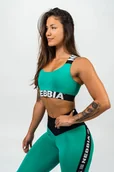 Bielizna sportowa damska - Biustonosz damski Nebbia ICONIC Medium-Support Criss Cross Sports Bra green XS - miniaturka - grafika 1