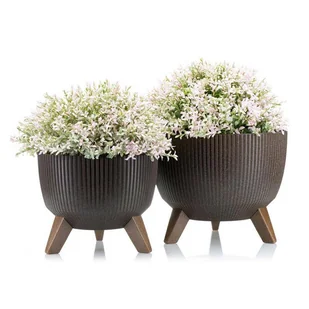 HowHomely Zestaw doniczek Rosa linea Eco coffee espresso - Donice - miniaturka - grafika 1