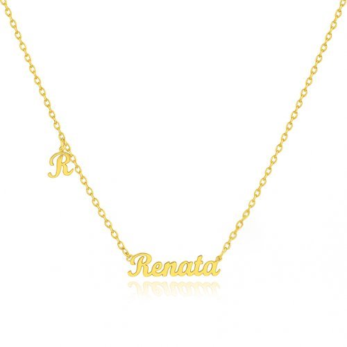 Naszyjnik Name IT [Imiona: Renata] Złota Celebrytka Stal PVD 316L Prezent dla Niej
