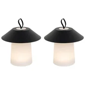 Lampy stojące - QAZQA Zestaw 2 lamp stołowych grzyb czarny w tym akumulatorowa LED - Ivan - miniaturka - grafika 1