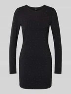 Sukienki - Sukienka casualowa taliowana z obszyciem kamieniami stras model ‘ZITA’ - miniaturka - grafika 1