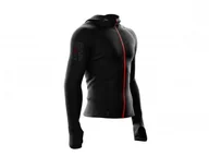 Bluzy sportowe męskie - COMPRESSPORT bluza 3D THERMO SEAMLESS WOODPULP ZIP HOODIE czarna - miniaturka - grafika 1