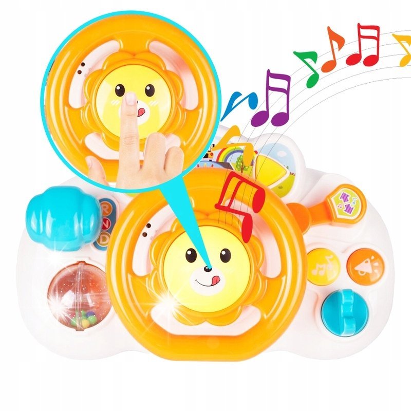 KIEROWNICA Auta INTERAKTYWNA DŹWIĘKI ŚWIATŁA Led dla Dzieci Zabawka Prezent