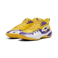 Buty trekkingowe damskie - Buty do koszykówki Genetics PUMA Yellow Sizzle White - miniaturka - grafika 1