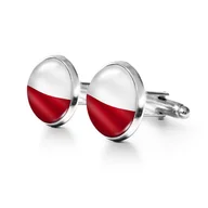 Spinki do mankietów i krawatów - Polska flaga - spinki do mankietów - miniaturka - grafika 1