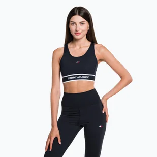 Biustonosz Tommy Hilfiger Mid Int Tape Racer Back blue - Bielizna sportowa damska - miniaturka - grafika 1