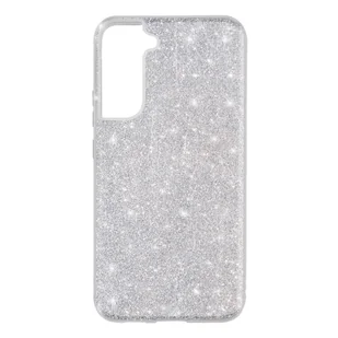 Etui do Samsung Galaxy S22 Półsztywne Silikonowe Zdejmowane Brokatowe srebrne - Etui i futerały do telefonów - miniaturka - grafika 1