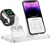 Stacje dokujące do telefonów - Stacja ładująca 3 w 1 do urządzeń Apple, Stacja szybkiego ładowania biała - miniaturka - grafika 1