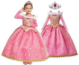 Strój Przebranie Sukienka Aurora Korona 116/122, Hopki - Stroje karnawałowe - miniaturka - grafika 1