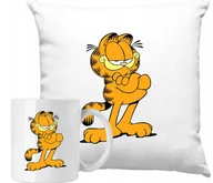 Gadżety dla niej i dla niego - ZESTAW PODUSZKA + KUBEK Kot Garfield Pomysł Na Prezent + IMIĘ - miniaturka - grafika 1