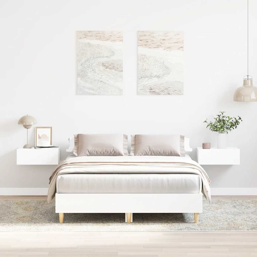 Rama łóżka bez materaca biała 120x200 cm drewno klejone